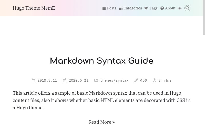 GitHub - reuixiy/hugo-theme-meme: 😝 You can’t spell awesome without MemE!