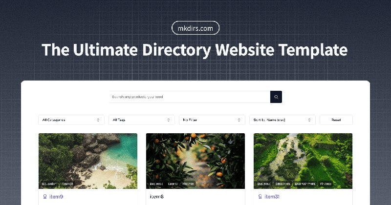 GitHub - MkThingsHQ/mkdirs: Open-source AI-powered directory website template built with Next.js