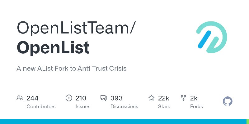 GitHub - OpenListTeam/OpenList: A new AList Fork to Anti Trust Crisis
