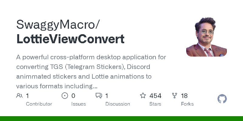 GitHub - SwaggyMacro/LottieViewConvert: A powerful cross-platform desktop application for converting TGS (Telegram Stickers), Discord…