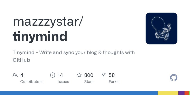 GitHub - mazzzystar/tinymind: Tinymind - Write and sync your blog & thoughts with GitHub