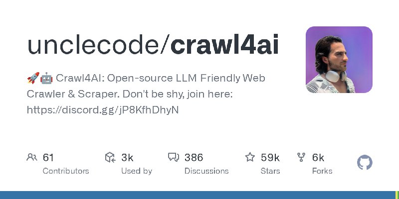 GitHub - unclecode/crawl4ai: 🚀🤖 Crawl4AI: Open-source LLM Friendly Web Crawler & Scraper. Don't be shy, join here: https://dis…