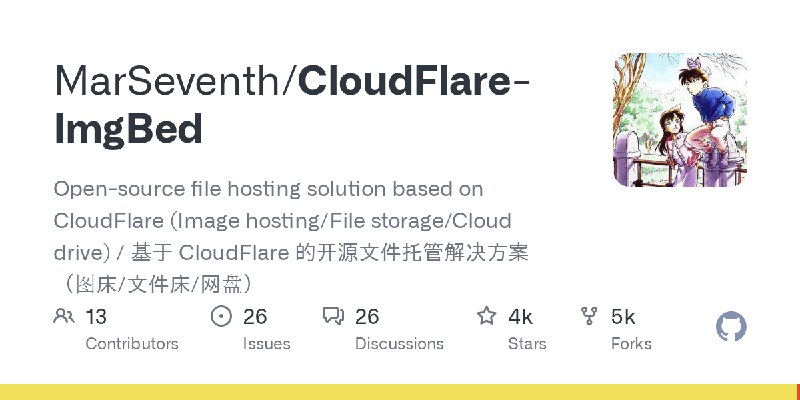 GitHub - MarSeventh/CloudFlare-ImgBed: Open-source file hosting solution based on CloudFlare  (Image hosting/File storage/Cloud…