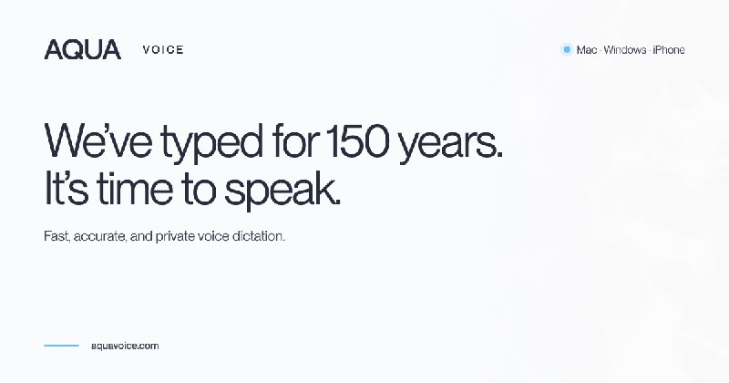 Aqua Voice - Fast and Accurate Voice Dictation