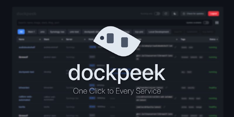 GitHub - dockpeek/dockpeek: Easily access your Docker container web interfaces and keep them up to date — across all your hosts.