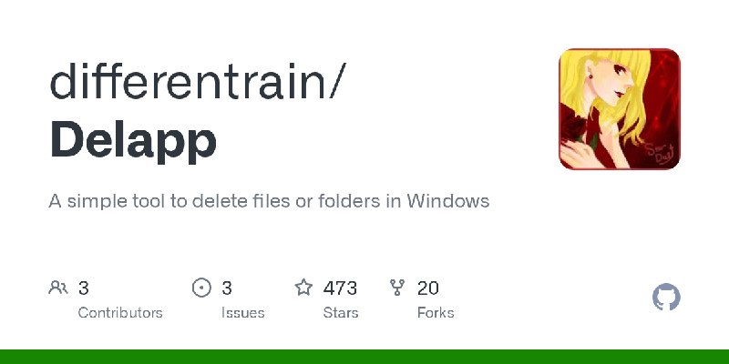 GitHub - differentrain/Delapp: A simple tool to delete files or folders in Windows