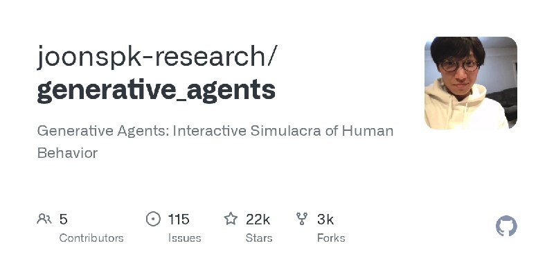 GitHub - joonspk-research/generative_agents: Generative Agents: Interactive Simulacra of Human Behavior