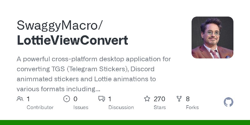 GitHub - SwaggyMacro/LottieViewConvert: A powerful cross-platform desktop application for converting TGS (Telegram Stickers), Discord…