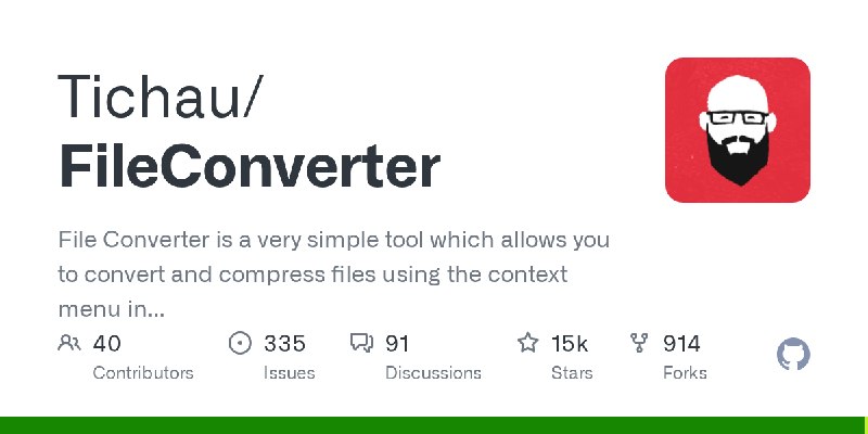 GitHub - Tichau/FileConverter: File Converter is a very simple tool which allows you to convert and compress files using the context…