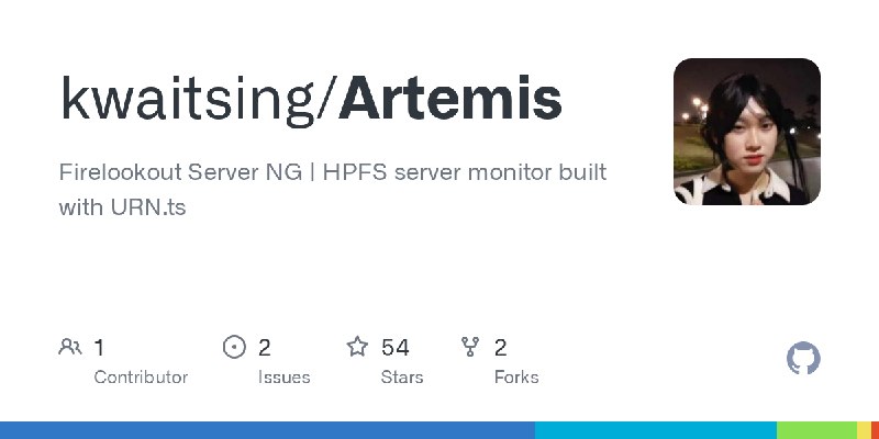 GitHub - kwaitsing/Artemis: Firelookout Server NG | HPFS server monitor built with URN.ts
