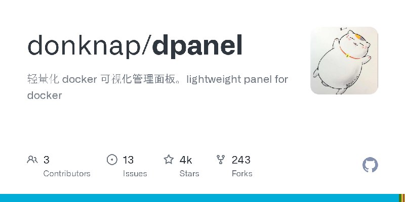 GitHub - donknap/dpanel: 轻量化 docker 可视化管理面板。lightweight  panel for docker