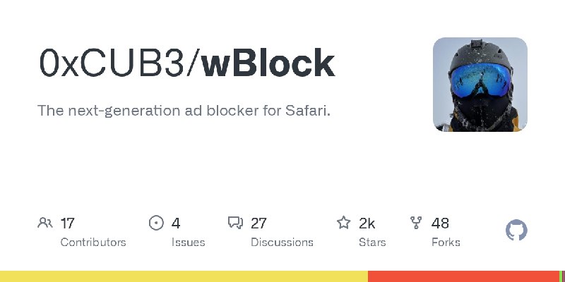 GitHub - 0xCUB3/wBlock: The next-generation ad blocker for Safari.