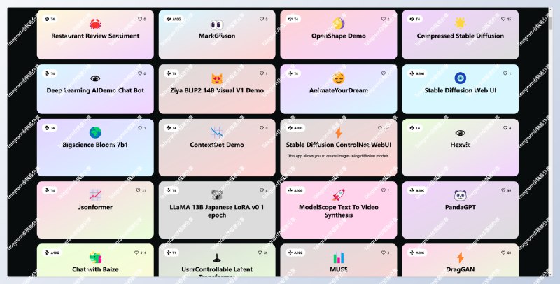 #AI #网站 #合集Fulltime.ai - 快捷访问 HuggingFace 上使用GPU运行的项目⁉️什么是 Hugging FaceHugging Face 是一个开源的机器学习模型库，里面包含大量训练好的机器学习模型它致力于自然语言处理 NLP 技术的平民化，希望每个人都能用上最先进的 NLP 技术📄你可以在这个网站快捷访问众多 AI 项目，并且大多数都是可以在线运行的📮投稿    📢频道    💬群聊