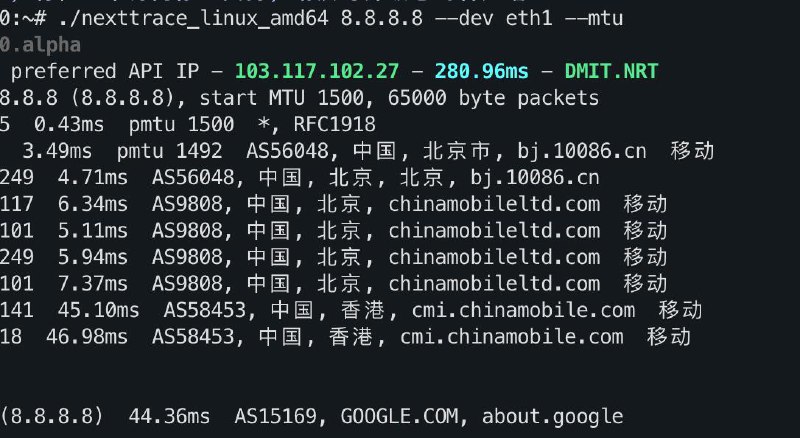 功能预告：NextTrace 即将集成 tracepath 功能tracepath 是一个用于 ** 追踪数据包从本机到目标主机所经过路径并检测路径 MTU（最大传输单元）** 的网络诊断工具