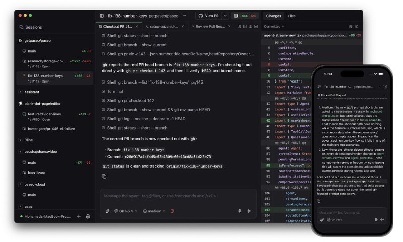 #AI #AgentPaseo - 统一编排和管理多个 AI 编码代理⬇️ 下载页面Paseo 可以实现从手机、桌面、Web 或 CLI 远程控制单个或者多个编码代理如 Claude Code、Codex、OpenCode 等可以把 Paseo 理解成是一个遥控器，可以在任何设备控制一台机器上的 AI 编码代理，省去了在多端开发多端环境不一的麻烦