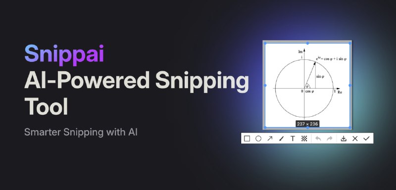 #AI #截图 #识别 Snippai AI 加持的智能截图与识别工具，可识别截图中的内容并进一步处理，支持公式识别、文字提取、表格转换、图像分析、问题求解、代码理解、色彩提取、语言翻译等功能，免费开源，适用于 MacOS、Windows、Linux 系统