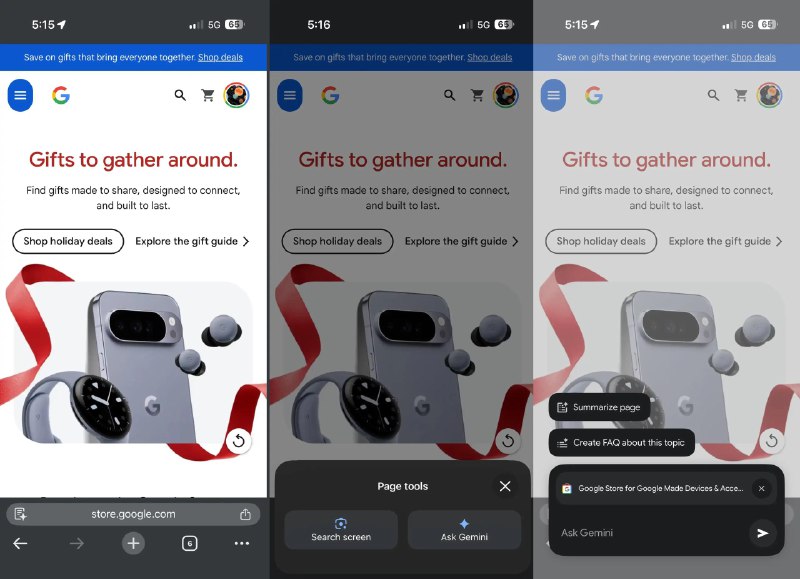 Chrome for iPhone 正式推出内置 Gemini 功能集成功能开启后，地址栏左侧的图标会由谷歌 Lens 相机变成带有 Gemini 标志
