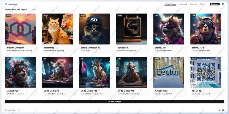 #AI🤖Lepton AI - 一个 AI 应用快速部署平台📖文档 | 🌐开源页面📄Lepton AI 由前阿里巴巴副总裁贾扬清创建，旨在建立高效的 AI 应用平台平台包含了大量开源的大模型，通过一行命令可以快速调用，页可以在该平台创建 AI 应用📑相关阅读Dify - 一个开源并易于使用的「LLMOps」平台📮投稿    📢频道    💬群聊    🔎索引