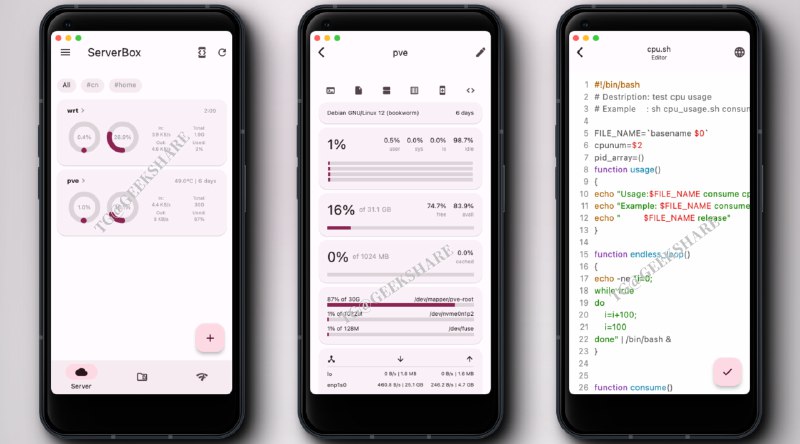 #开源 #跨平台 #服务器📊Server Box - 一款开源跨平台的 Linux 服务器工具箱📖wiki📄支持 SSH 终端、SFTP、Docker&包&进程管理、状态图表、代码编辑器等功能🆓iOS 端目前在外区可免费下载使用，作者表示以后会增加内购📮投稿    📢频道    💬群聊    🔎索引