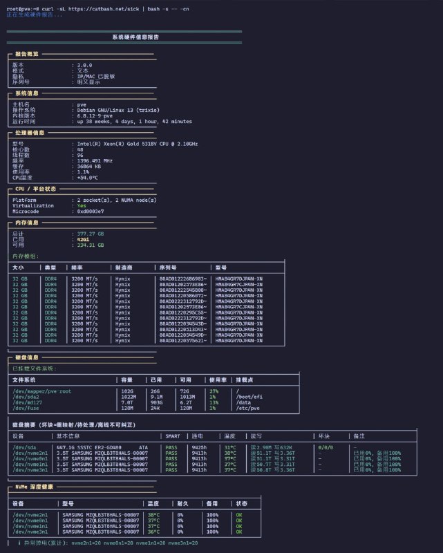 猫脚本 Catbash — 服务器检测脚本菜单：curl -sL 