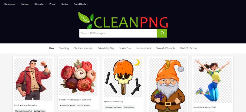 #设计 #素材 #PNG CleanPNG 一个透明 PNG 图库，提供海量资源，涵盖背景、卡通、轮廓、边框、物体等多种类别，超过 300 万图片，免费提供，无需注册即可下载