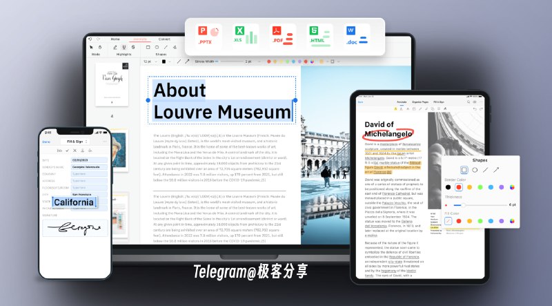#AI #PDF #工具 #跨平台PDFgear - 一款内置 AI 的 PDF 工具📄支持Windows/macOS/iOS ，并且都是免费的它支持数十种格式与 PDF 之间的转换，并且支持编辑、压缩、签名、文本提取、OCR文字识别等功能亮点就是接入了 AI 聊天机器人，没有聊天限制，我稍微使用下来感觉非常不错，再用一段时间看看能不能替代 Acrobat📮投稿    📢频道    💬群聊