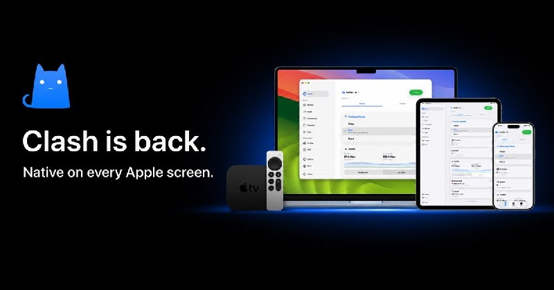 #网络工具🐱 Apple 生态全平台免费，又一个开源 Clash 客户端！😸 开源地址Clash 是一款面向 Apple 平台的规则代理工具，基于 Hako 内核，Hako 则由 mihomo 衍生而来