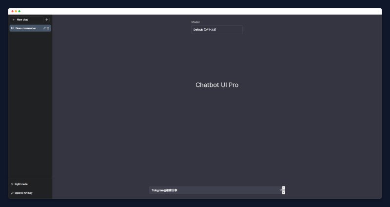 #ChatGPT #AI #开源Chatbot UI Pro - 一个开源的 ChatGPT 项目▶️DEMO📄你可以利用此项目搭建一个和 ChatGPT 差不多的镜像网站支持 Vercel 一键部署，填写 OpenAI API Key 就可以使用📢关注频道：@geekshare 💬加入群聊：@igeekshare📮欢迎投稿：@Geekshare_bot