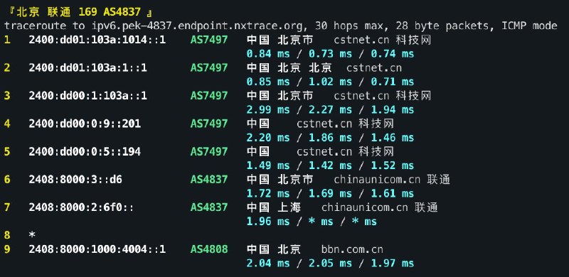 中国科技网（CSTNet）是国内少数拥有独立国际出入口的骨干网之一，但网上能找到的实际测试资料并不多