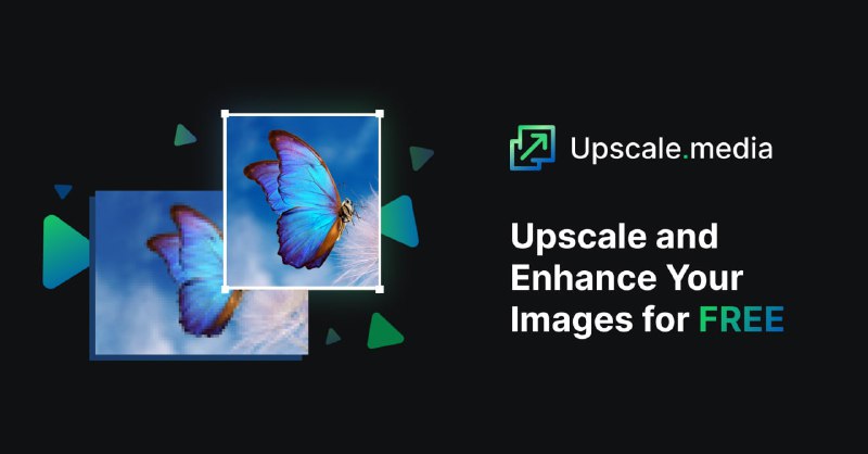 #图像 #AI #Web Upscale.media 一个基于 AI 的图像增强放大工具，可以将图像放大 2 倍或 4 倍，而不会降低图像质量，亲测效果非常强大，免费使用，无需注册