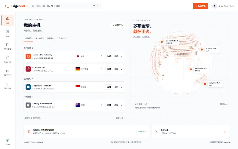 #ssh #Cloudflare🧑‍💻 EdgeSSH - 部署在 Cloudflare 上的个人 SSH 工作台🤖 核心特点➡️ 浏览器 SSH 终端，支持密码和 OpenSSH 私钥认证