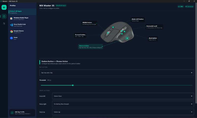 #罗技 #鼠标 #驱动 #开源 Mouser Logitech Options+ 替代工具，可用于对罗技 HID++ 鼠标进行按键/手势重映射，例如设置中键、手势键、前进后退键或横向滚轮等功能，同时支持按应用自动切换配置，目前对 MX Master 系列鼠标是完美支持的，对其他罗技型号提供早期识别与通用回退 UI，所有数据完全在本机处理，无需账号，无需云端，免费开源，适用于 Windows / macOS / Linux 系统