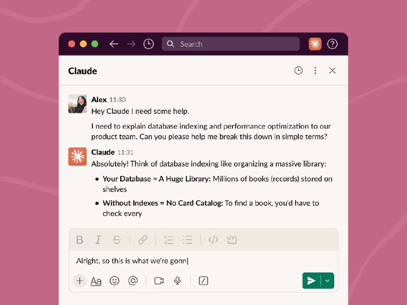 Anthropic 正在将 Claude Code 集成到 Slack 中当你在 Slack 中 @Claude 时，它会自动扫描你的消息，识别出需要编码的任务并将其发送到 Claude Code