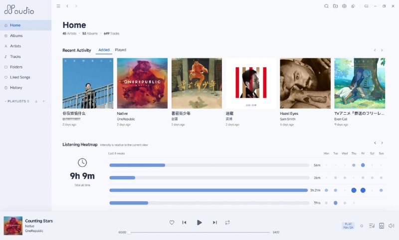 #音乐播放器 ffaudio Windows 高保真本地音乐播放器，提供可验证的信号路径面板，从解码到设备输出逐级展示音量、采样率及 DSD 模式等状态，支持 Bit-Perfect 独占直通、64-bit DSP 处理、自定义 FIR DSD2PCM 滤波器、断点续播及全屏 TUI 模式，内置智能播放列表、搜索 DSL、波形进度条、CJK 标签乱码修复及 SACD ISO / CUE 分轨 / ZIP 压缩包直接入库功能，绿色免安装，完全免费