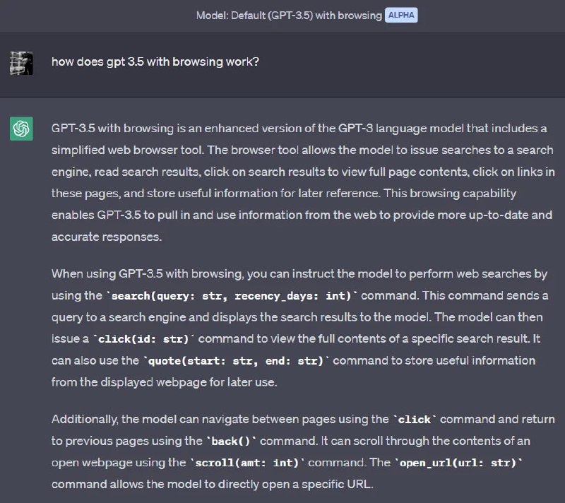 ChatGPT 对少数Plus付费用户开放联网功能[目前为付费盲盒]版本：GPT3.5 with browsing ALPHA整理下目前截稿充钱不一定会有的功能：官方/非官方开发支持的插件带联网版本的ChatGPT充钱一定会有的功能：API开放且可以使用GPT-4[需申请]更快更优秀的访问回答充钱不一定有此版本，不在宣传范围