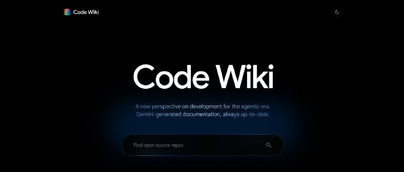 #编程 #AI #代码 CodeWiki Google 推出的 AI 原生代码文档自动化平台，只需提交 GitHub 仓库地址，即可结合 Gemini 生成连贯一致的维基式文档，实时更新超链接索引、架构图、调用关系图等内容，每个 CodeWiki 页面还嵌入了 Gemini 聊天助手，可用自然语言提问获取与该代码库上下文相关的解释、示例或路径导航，可显著提升新成员入职、遗留代码理解与审计效率，什么上古项目、屎山代码统统都不是问题了