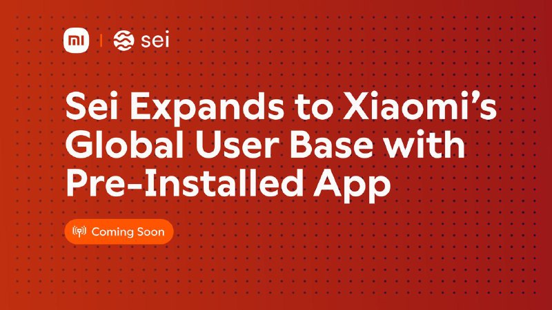 #互联网观察 #虚拟货币▎小米手机：将预装加密钱包与应用、引入稳定币支付Sei 宣布与全球消费电子巨头小米达成重大合作，将在中国大陆与美国以外销售的所有新款小米智能手机上预装下一代加密钱包与应用发现平台，并计划推出 500 万美元的全球移动创新计划，以加速区块链在消费级设备上的落地使用
