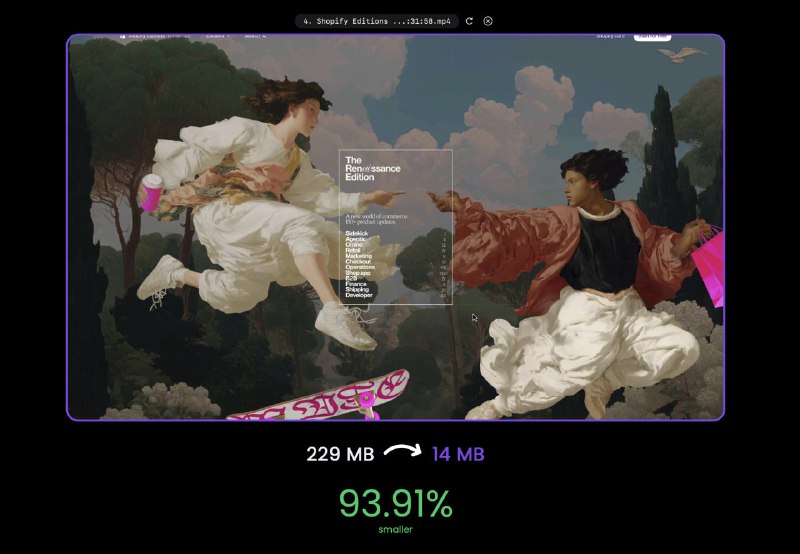 #视频 #压缩 #开源 CompressO 基于 FFmpeg 的视频压缩工具，可显著降低视频体积，操作简单，支持压缩过程取消、拖拽导入及视频静音处理，完全离线运行，适用于 Windows、Linux 和 macOS